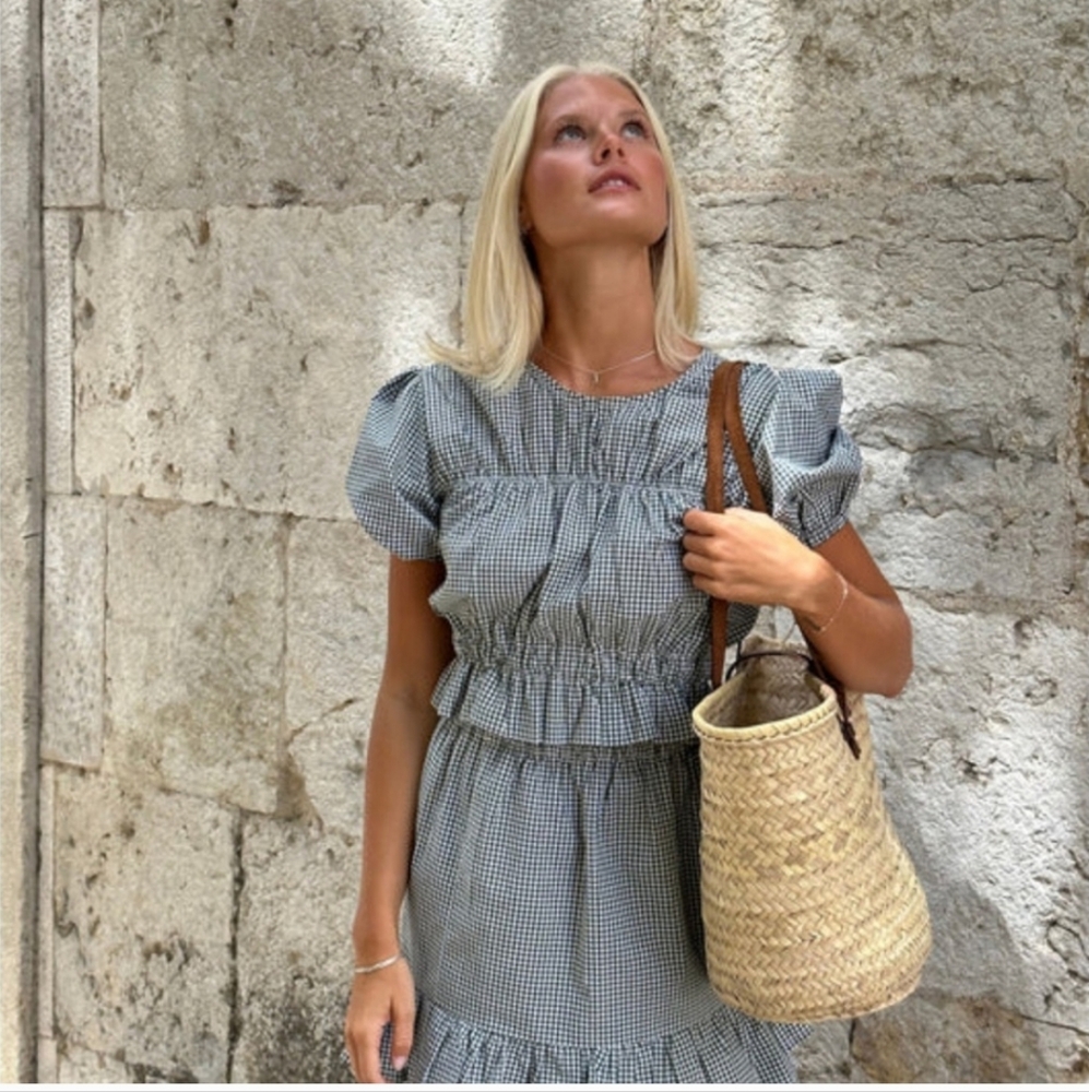 Rouri Gingham Puff Sleeve Dress